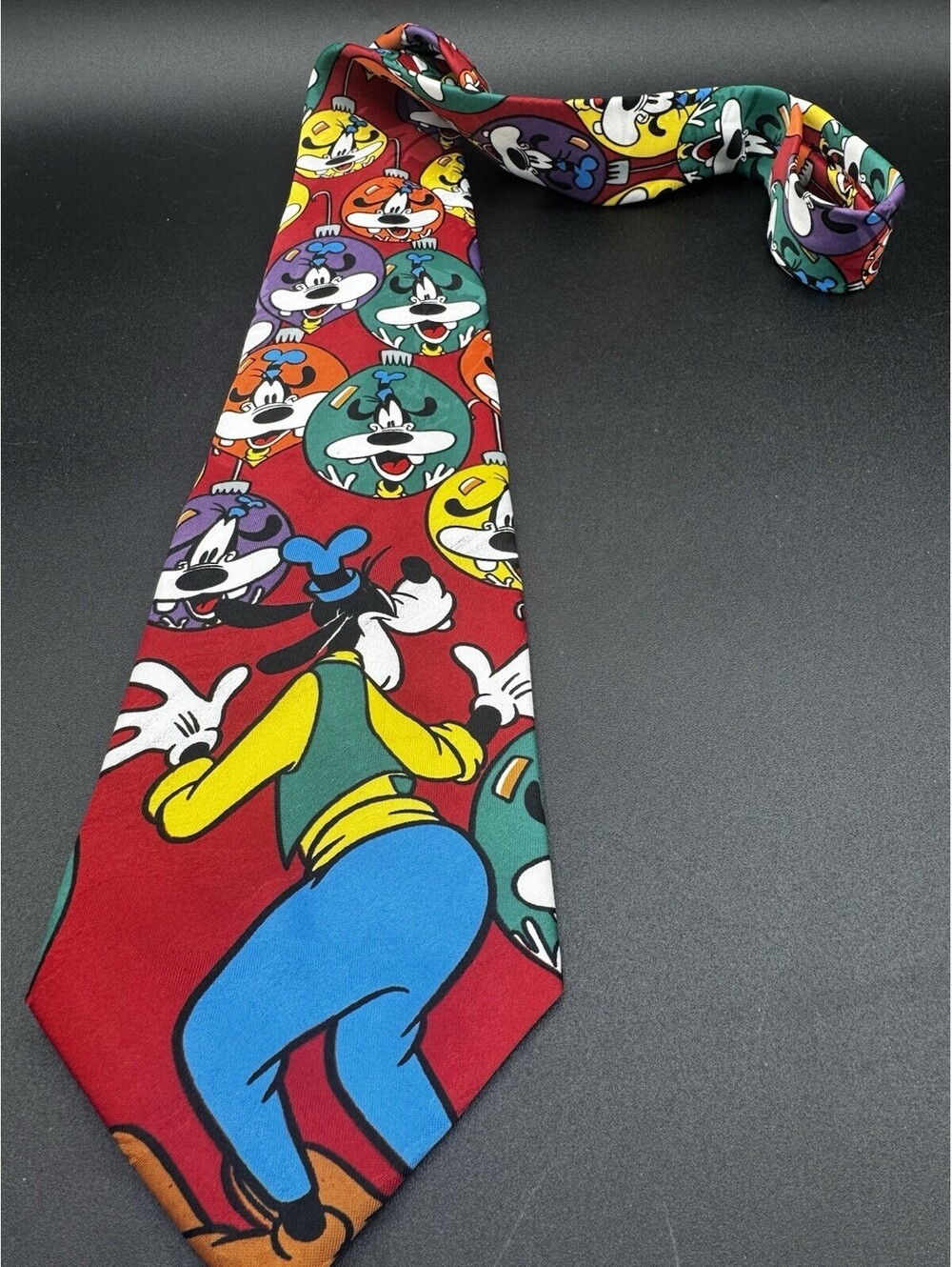 Vintage Mickey Unlimited Goofy Ornament Tie Disney Necktie